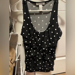 Chic Black Polka Dot Sleeveless Top